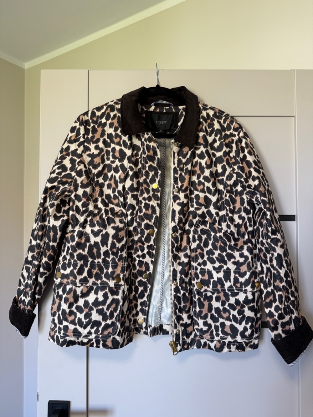 J. Crew Women's Leopard Utility Jacket in Shades of Brown and Tan